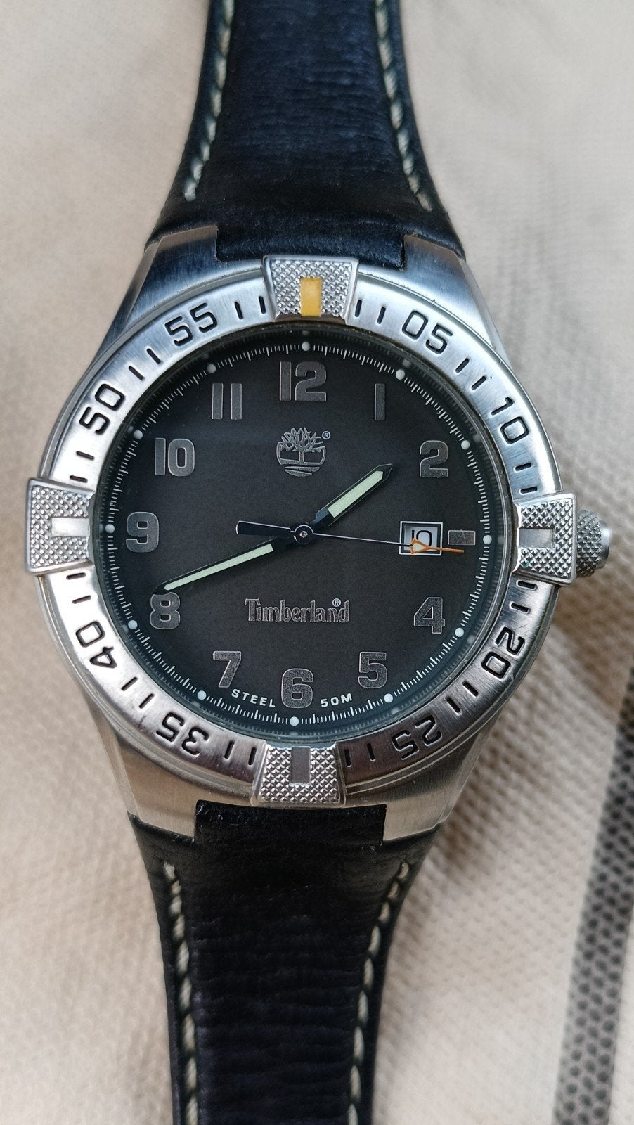 Timberland heren horloge, Leer, Staal, Polshorloge, Nieuw