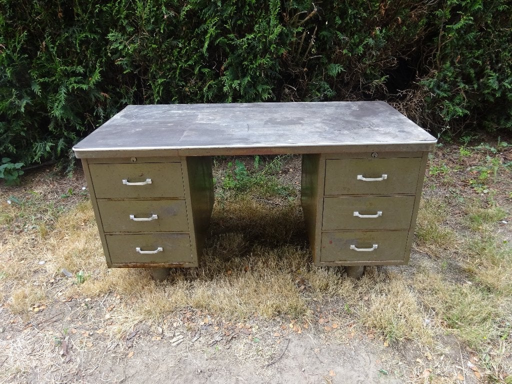 INDUSTRIEEL KANTOOR vanaf 30 euro bieden, Maison & Meubles, Bureaux, Utilisé, Bureau-armoire combiné, Industriel, Métal, Enlèvement ou Envoi