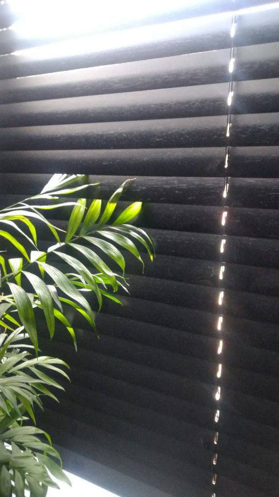 Houten jalousie zwart, Huis en Inrichting, Woonaccessoires | Overige, Ophalen, Zo goed als nieuw, Zwart, Hout