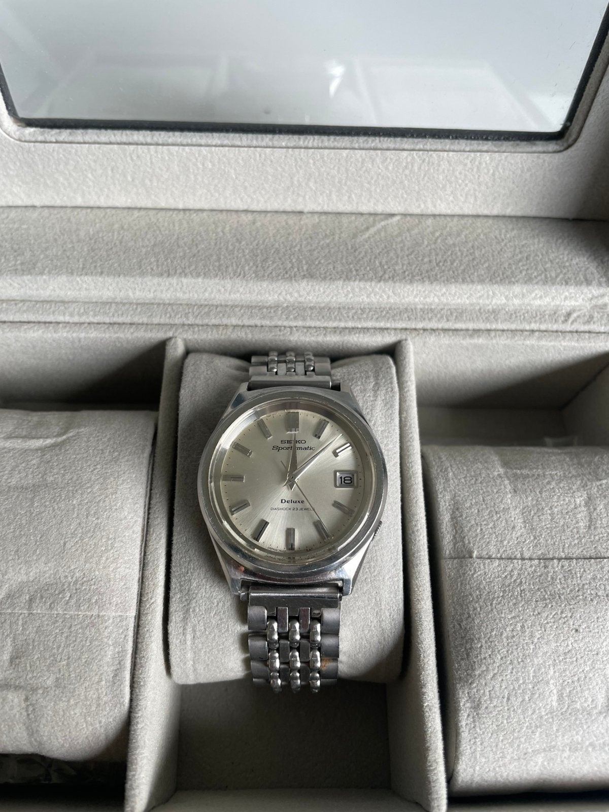 Seiko Sportsmatic Deluxe 1966 Originele Beads of Rice Band, Ophalen of Verzenden, Polshorloge, Seiko, 1960 of later