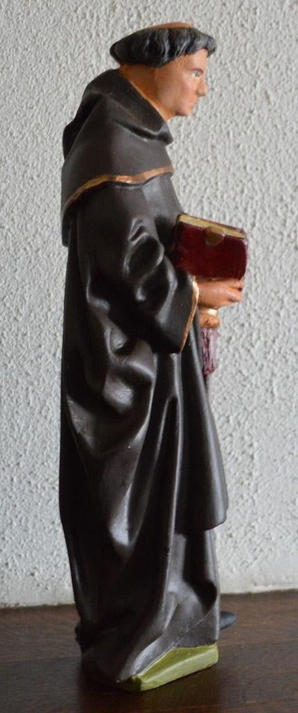 St Albertus van Leuven, 34 cm gips, Antiek en Kunst, Ophalen of Verzenden