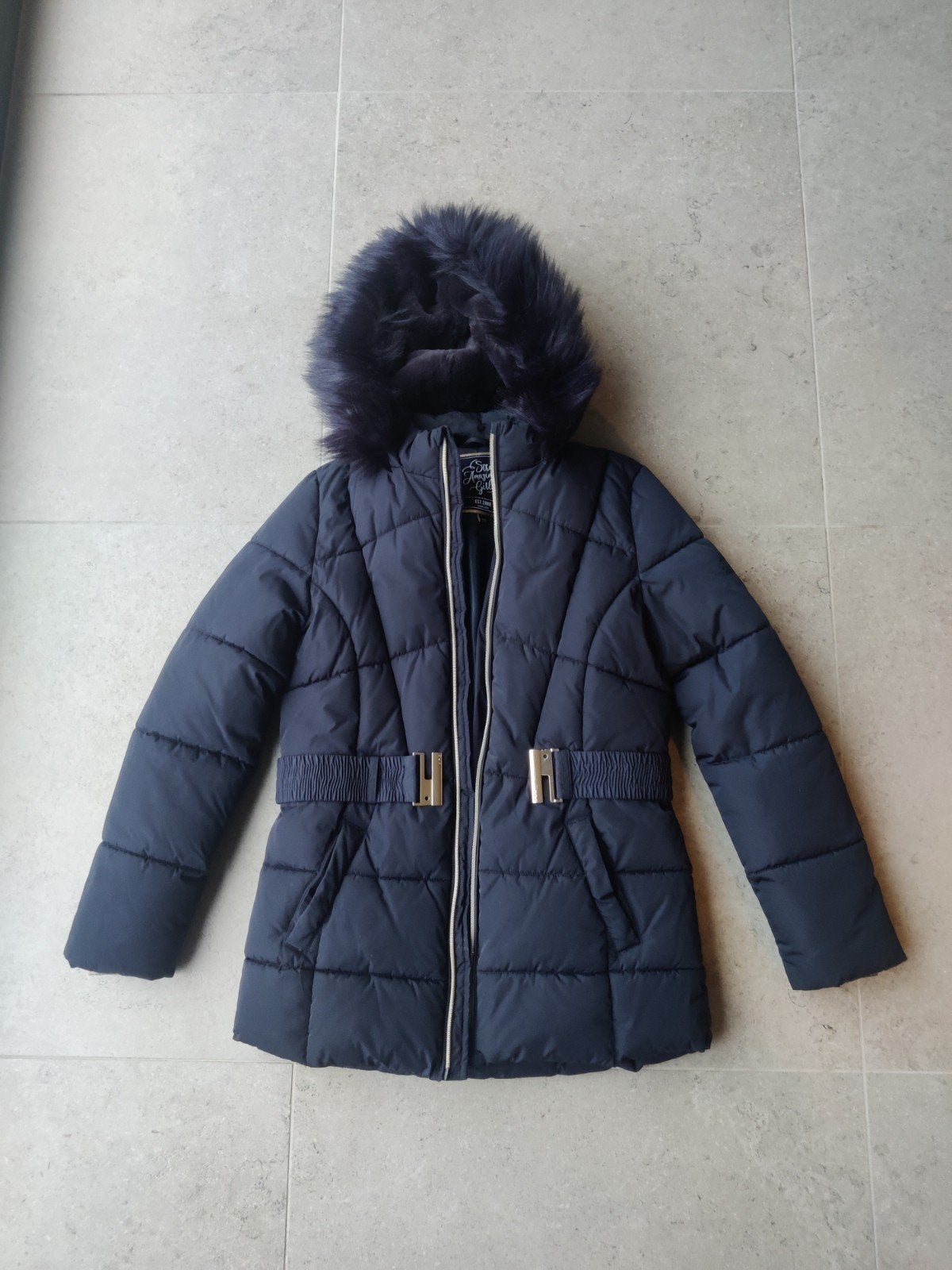 winterjas blauw, Enfants & Bébés, C&A, Comme neuf, Enlèvement, Fille