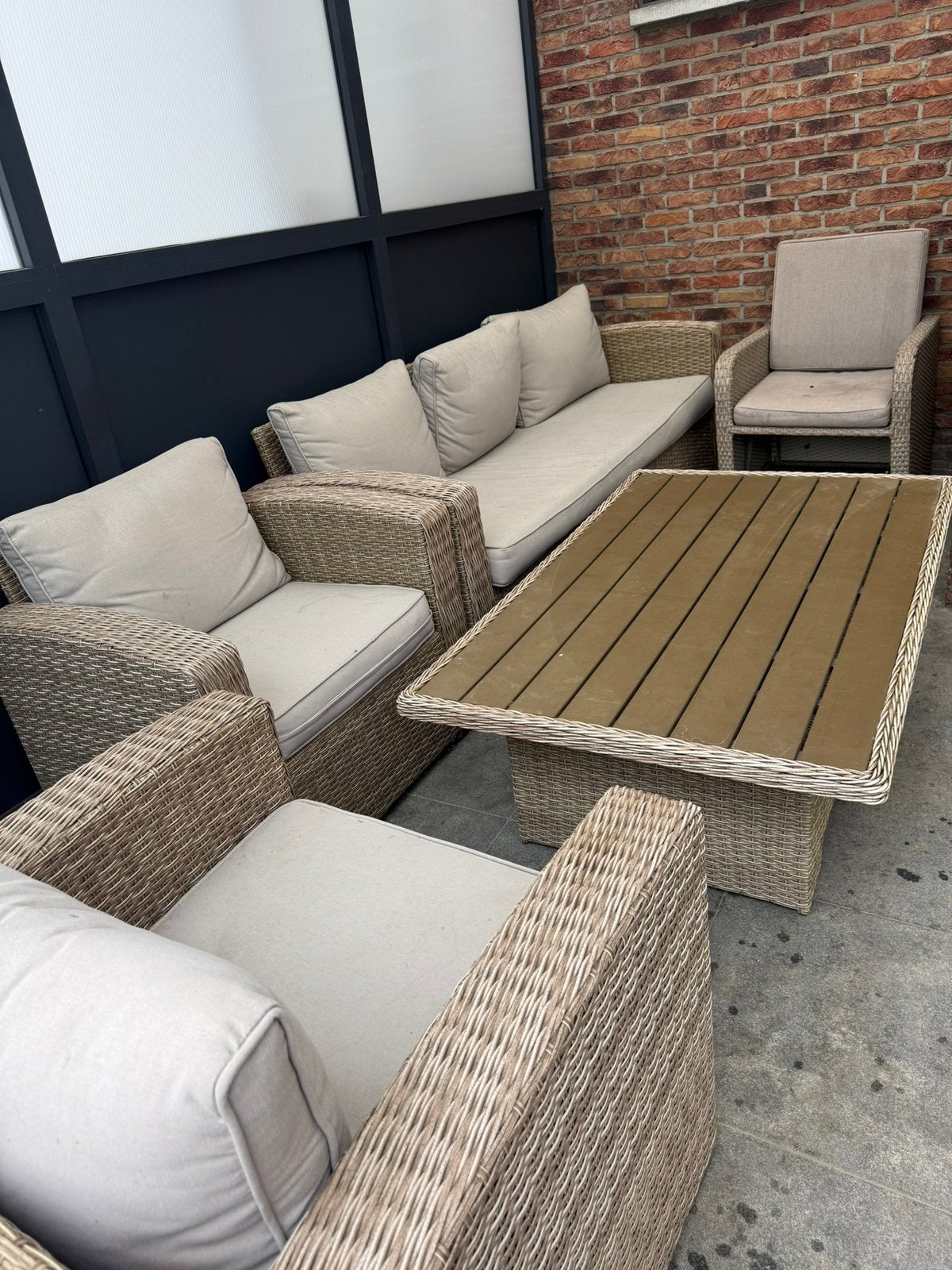 Loungeset van de jysk, Tuin en Terras, Tuinsets en Loungesets, Ophalen, Zo goed als nieuw, Eettafel, Loungeset