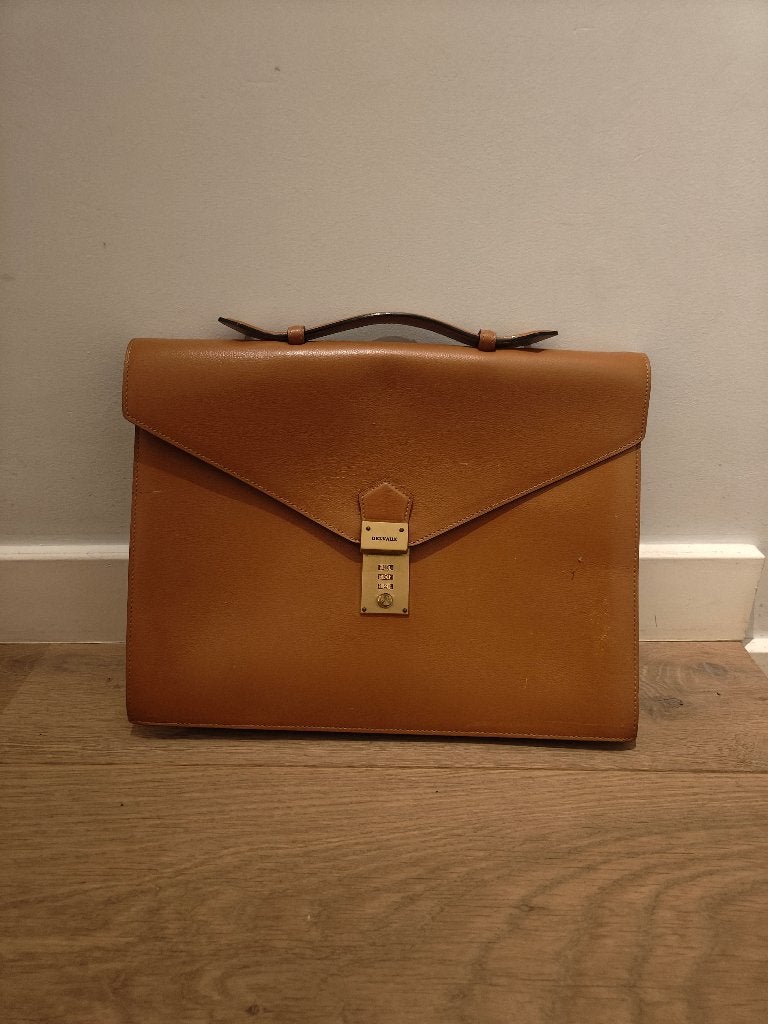 Porte-documents Delvaux Bruxelles en cuir cognac – vintage, Moins de 30 cm, Cuir, 30 à 40 cm, Brun