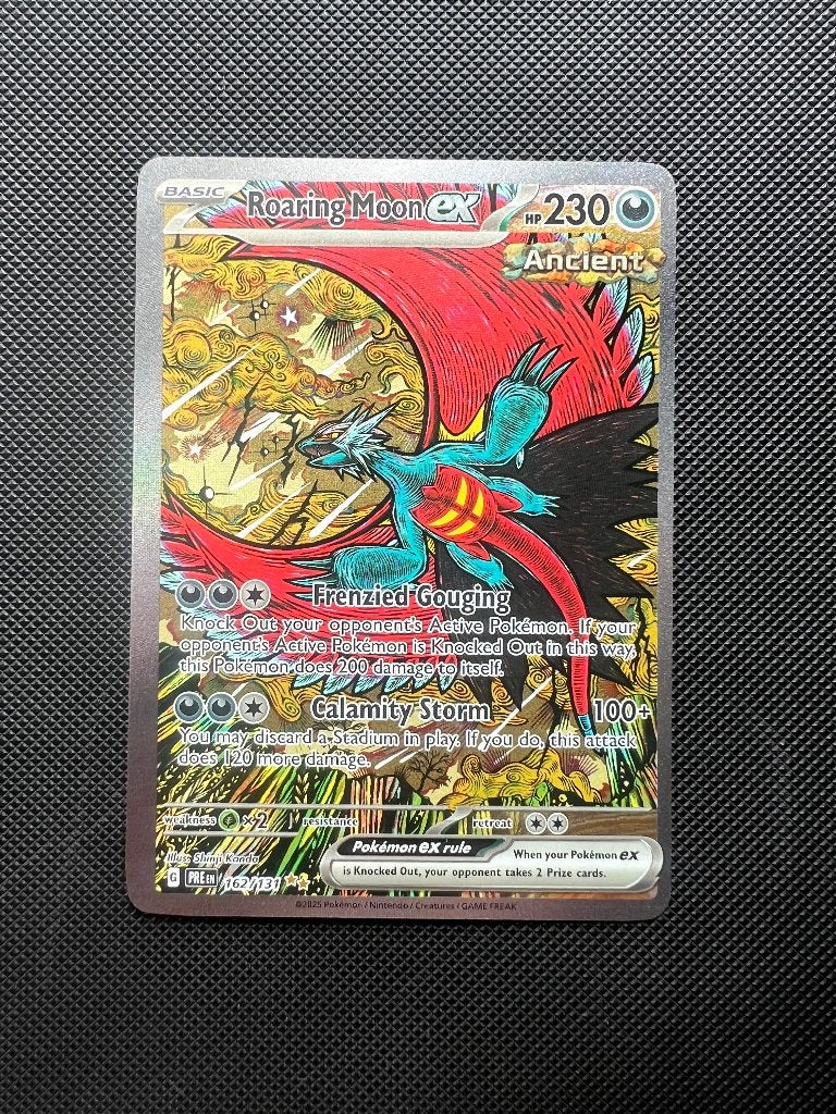 Roaring Moon ex #162 Prismatic Evolutions, Ophalen, Zo goed als nieuw, Losse kaart