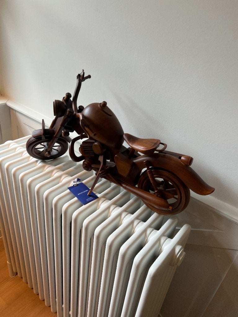 Houten model motor chopper, handgesneden, decoratief, Enlèvement