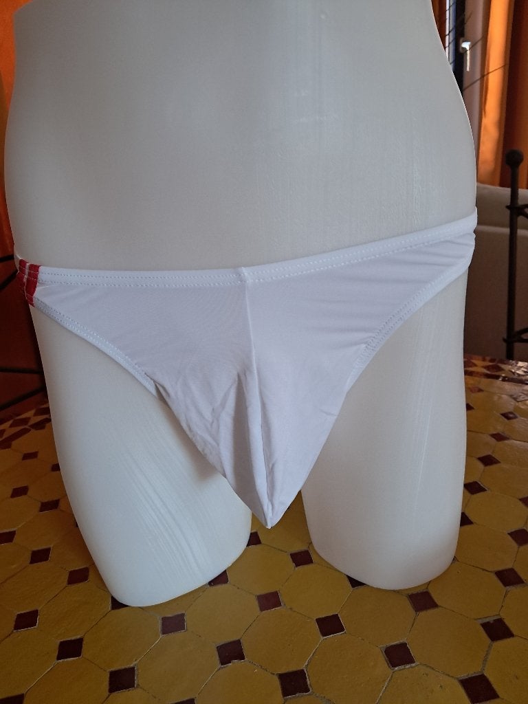Superbe String Blanc pour Homme Sexy Taille L, Enlèvement, Blanc