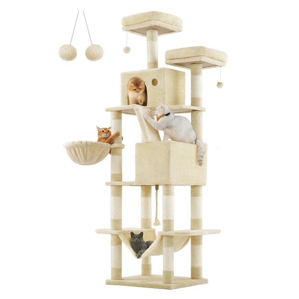 XXL Kattenboom / Kattentoren met 13 krabpilaren (206cm hoog)