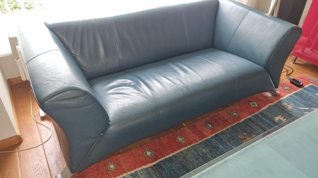 Rolf Benz bank, 2,5 zits, kleur petrol/blauw, Huis en Inrichting, Zetels | Zetels en Chaises Longues, Ophalen, Minder dan 75 cm