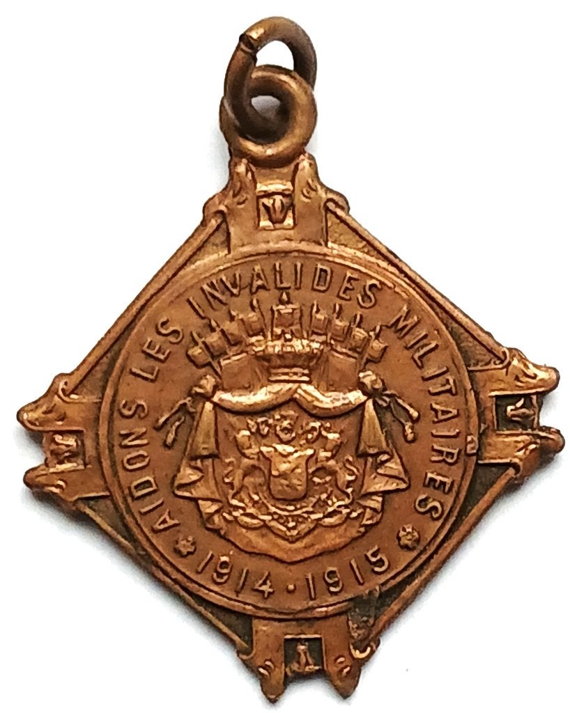 médaille de guerre aidons les invalides militaires 1914-1915, Enlèvement ou Envoi, Bronze