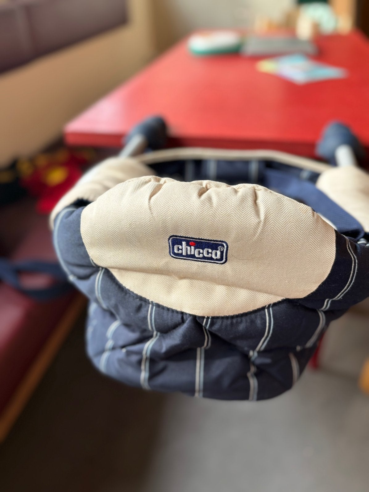 Chicco Hippo/Caddy aanschuifstoel | vintage blauw/beige, Kinderen en Baby's, Ophalen of Verzenden, Zo goed als nieuw, Stoel
