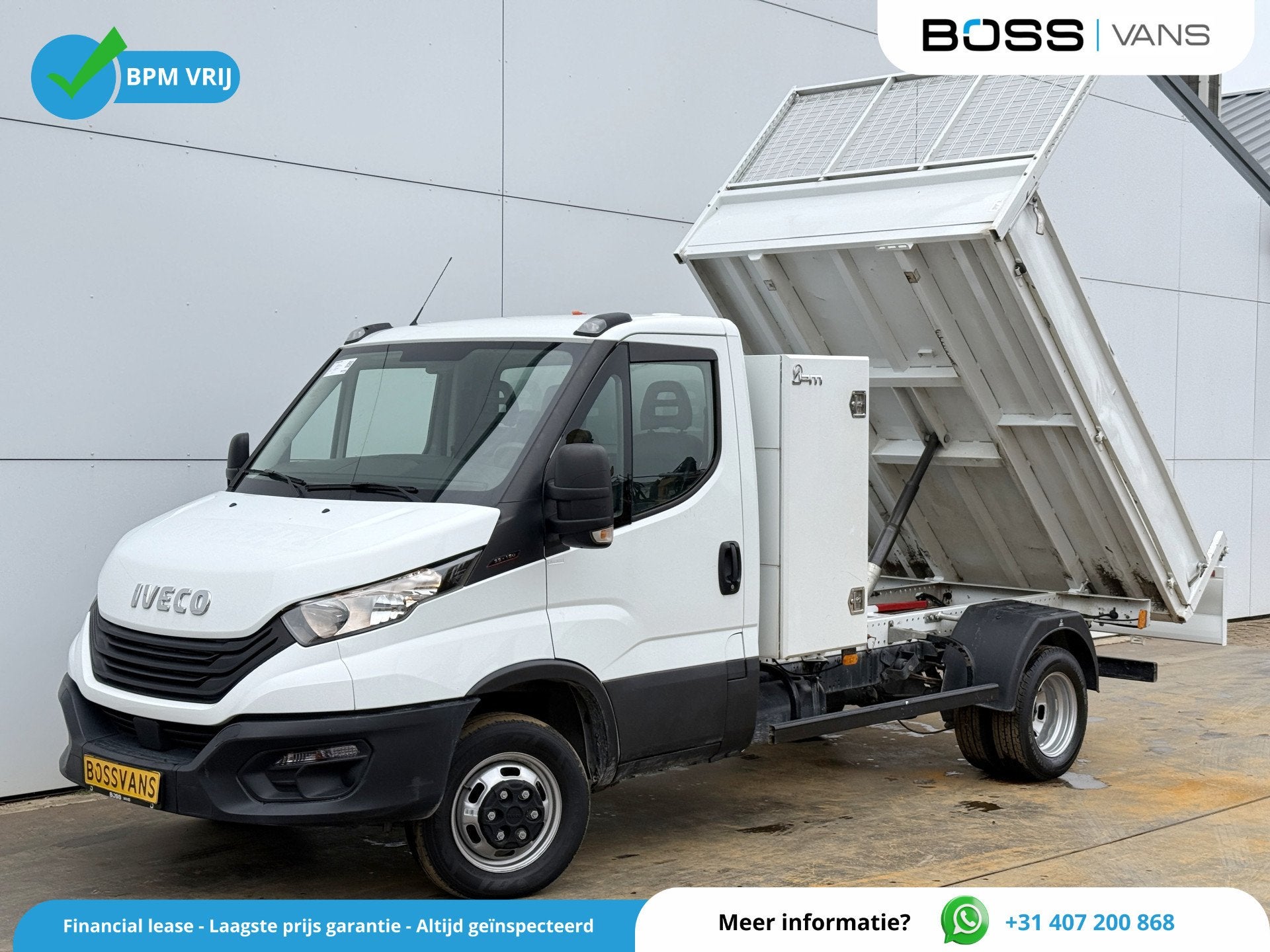 Iveco Daily 35C16 3.0 L4 Kipper Dubbellucht Airco Cruise Con, Cuir, Entreprise, Boîte manuelle, Noir