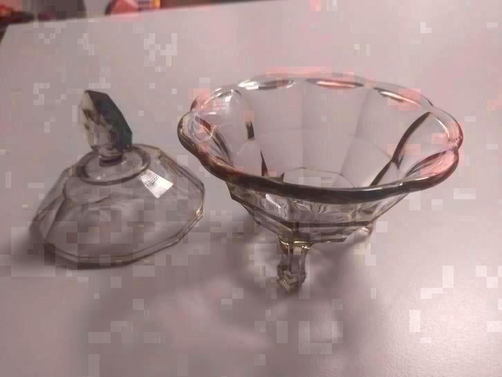 Vintage glazen bonbonniere, Antiek en Kunst, Ophalen of Verzenden