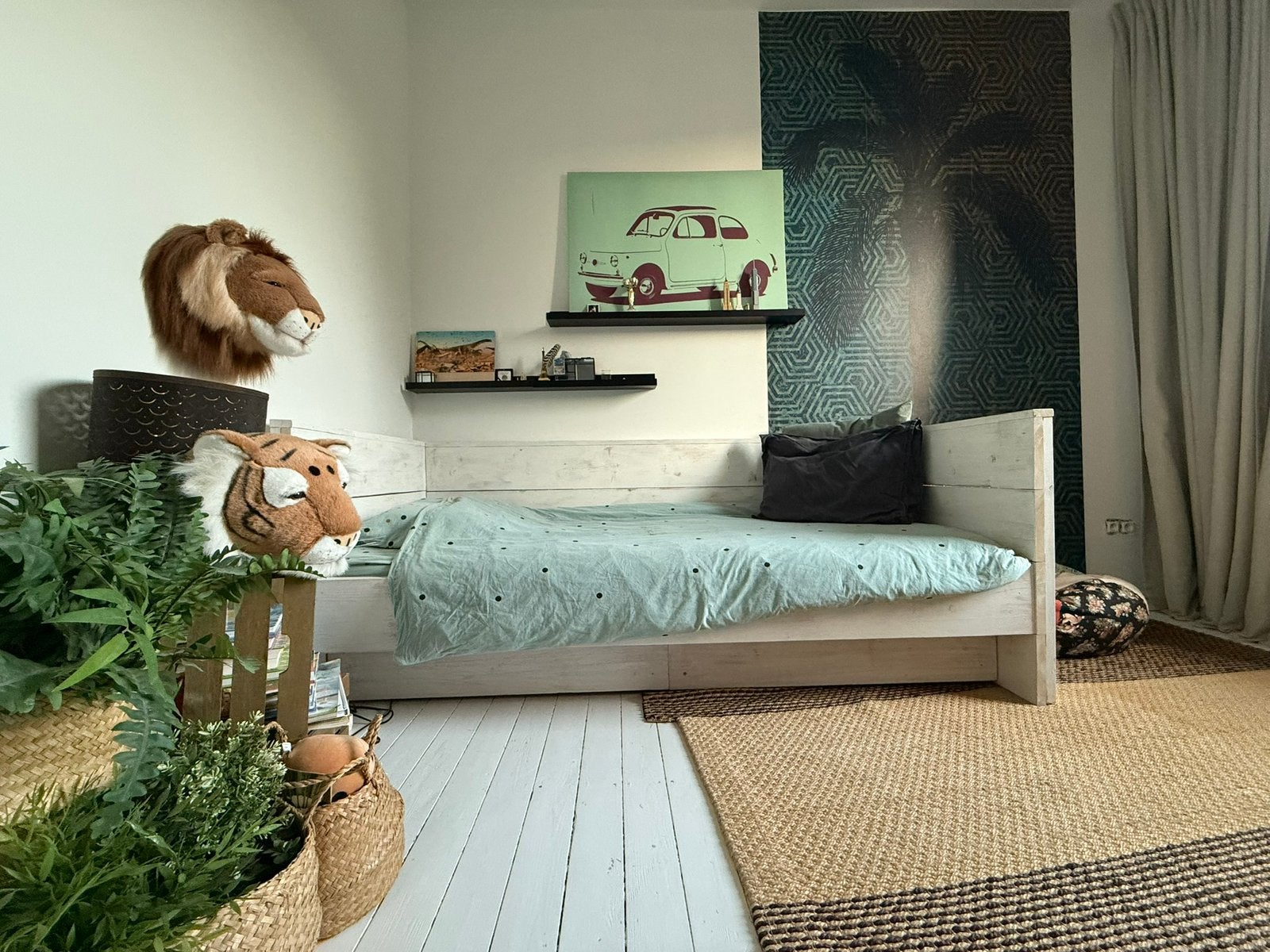 Gratis bedbank, Ophalen, Wit, Steigerhout