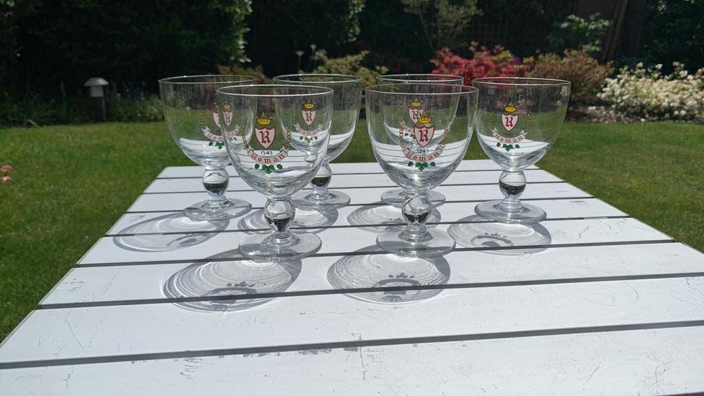 6 bierglazen roman, Verzamelen, Ophalen, Nieuw
