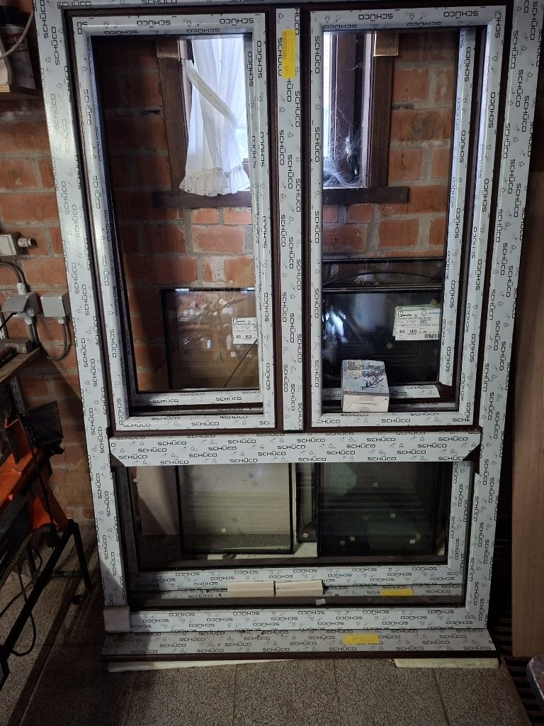 2 RAMEN NIEUW met glas /rubber / klinken, Doe-het-zelf en Bouw, Ophalen, Gevelraam of Ruit, 80 tot 120 cm, Nieuw