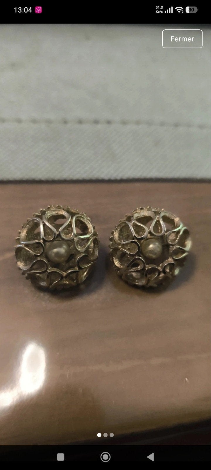 Anciennes boucles d'oreilles, Bijoux, Sacs & Beauté, Bijoux anciens, Enlèvement ou Envoi, Autres matériaux, Boucles d'oreilles