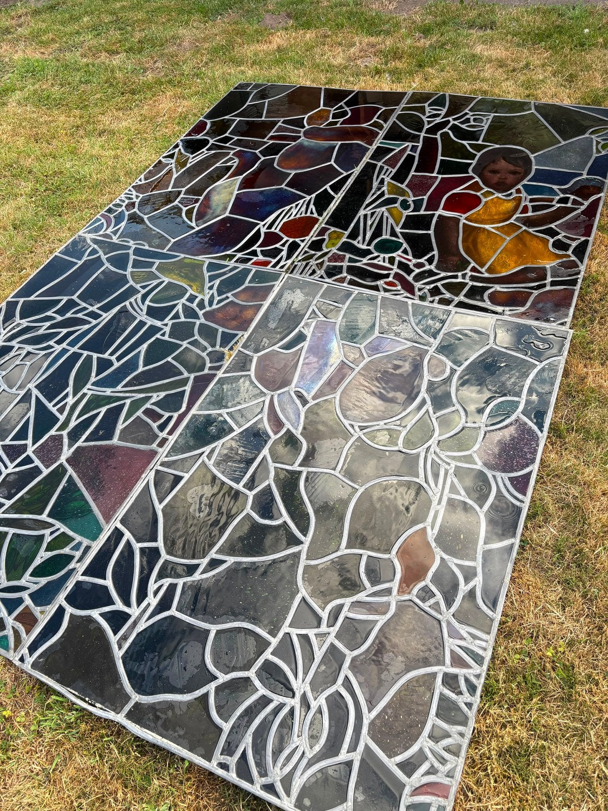 Handgemaakte paneel uniek glas werk van Beckers Georges 1979, Antiquités & Art, Art | Peinture | Classique, Enlèvement