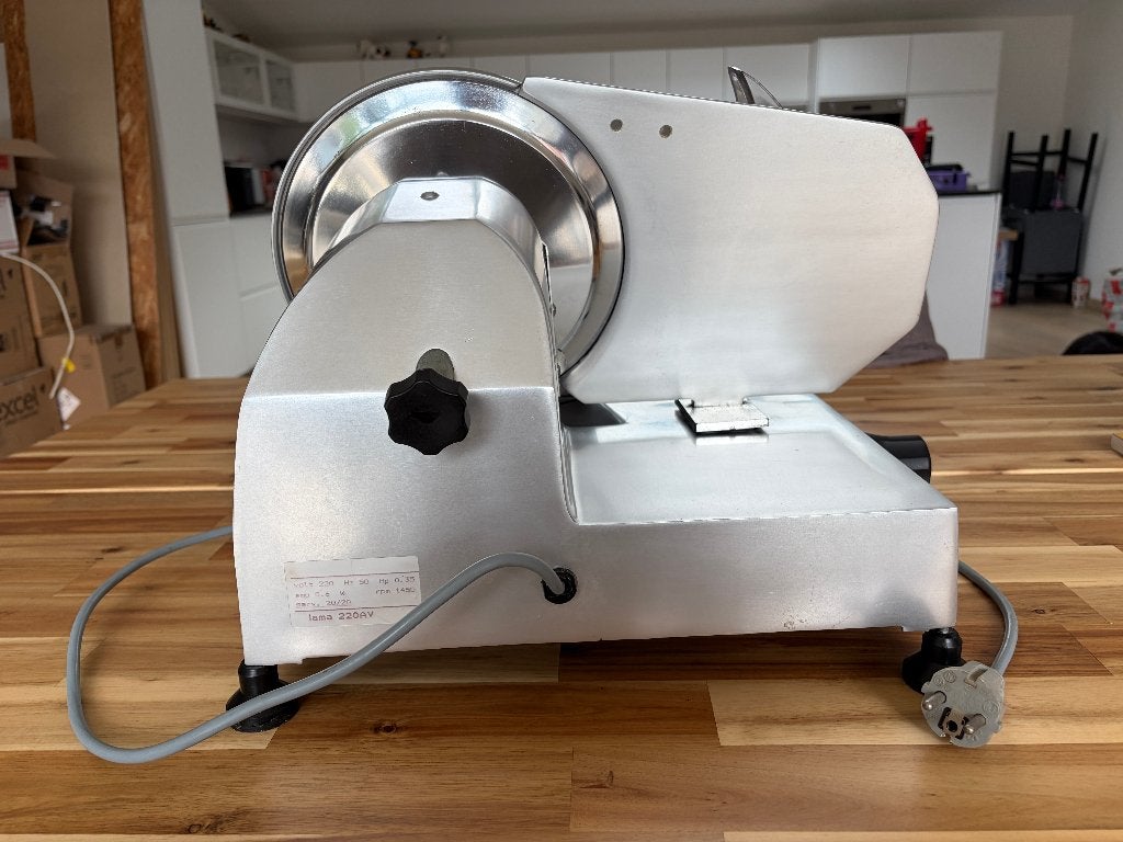 Professionele roestvrijstalen snijmachine 220 mm blad, Ophalen, Gebruikt, Inox Meubilair