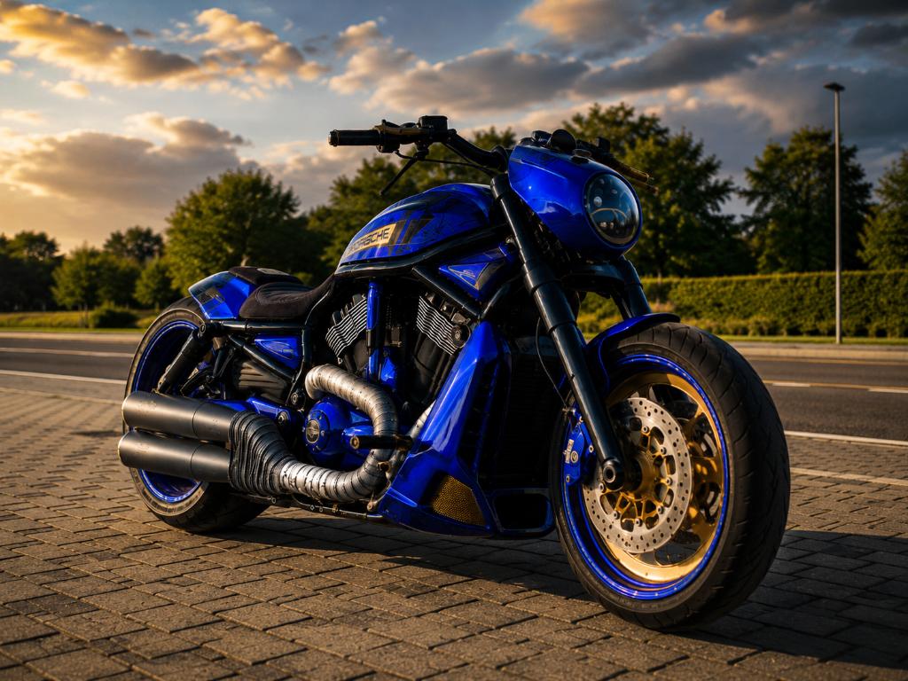 Harley V-Rod Porsche Custom by Cult-Werk – Unique Build, 2 cilinders, Gebruikt, Particulier, Meer dan 35 kW
