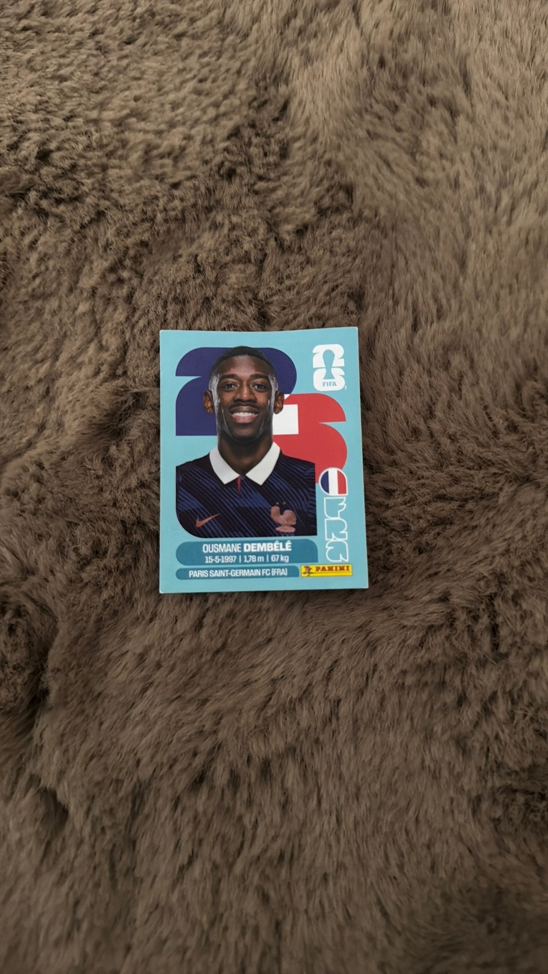 Carte de footbal Ousmane Dembélé pour la Coupe du monde 2026, Hobby & Loisirs créatifs, Enlèvement, Comme neuf, Autocollant