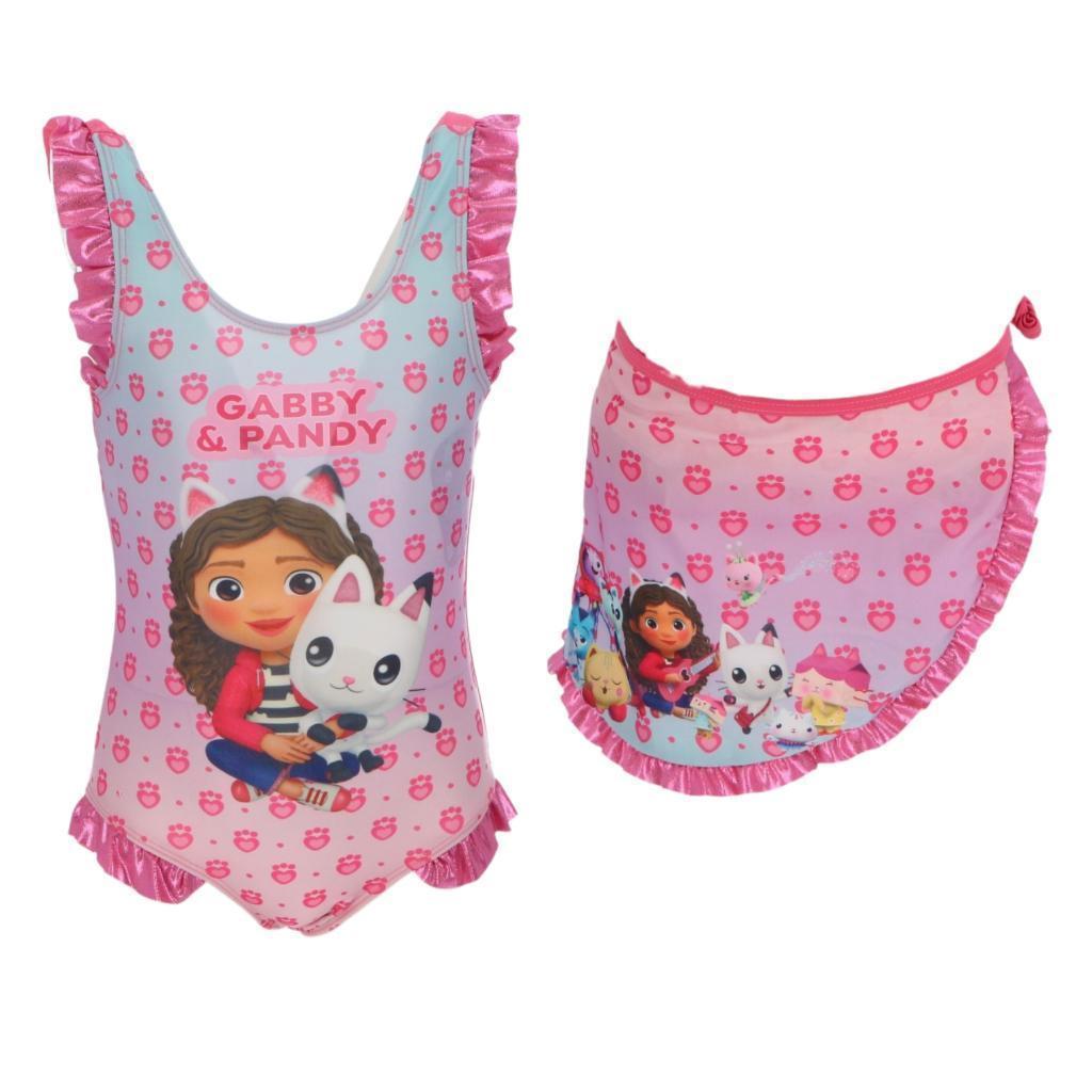 Gabbys Poppenhuis Badpak met Sarong - 98/104-110/116-122/128, Meisje, Badpak, Nieuw, Ophalen of Verzenden