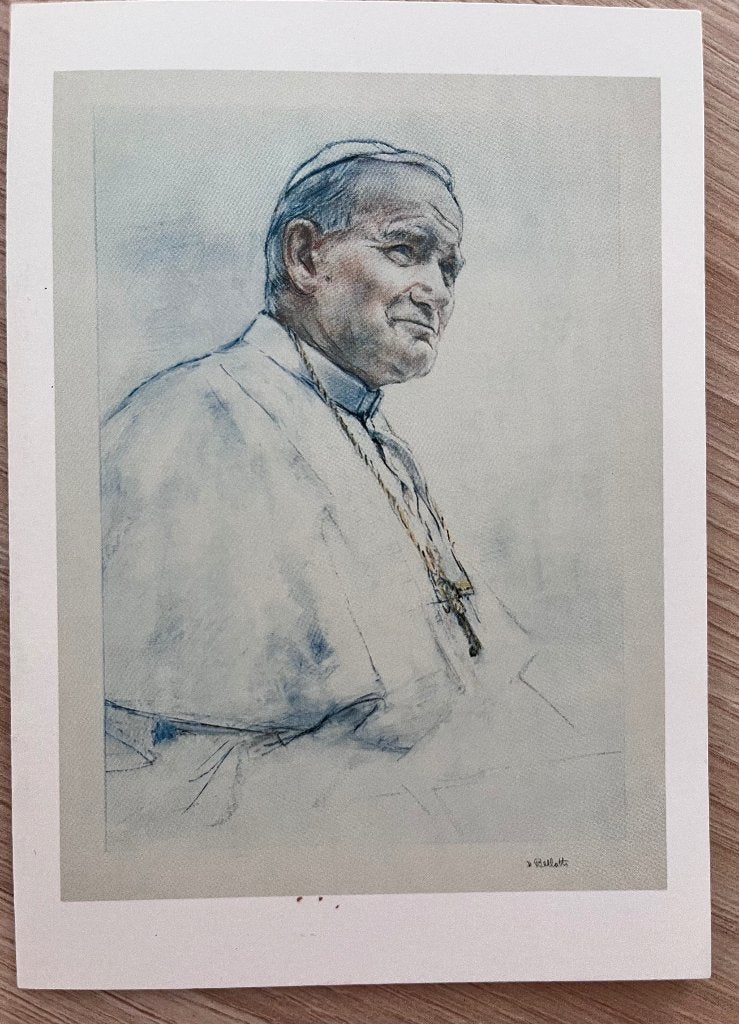 Carte de prière pour le pape Jean-Paul II, Collections, Envoi, Image pieuse
