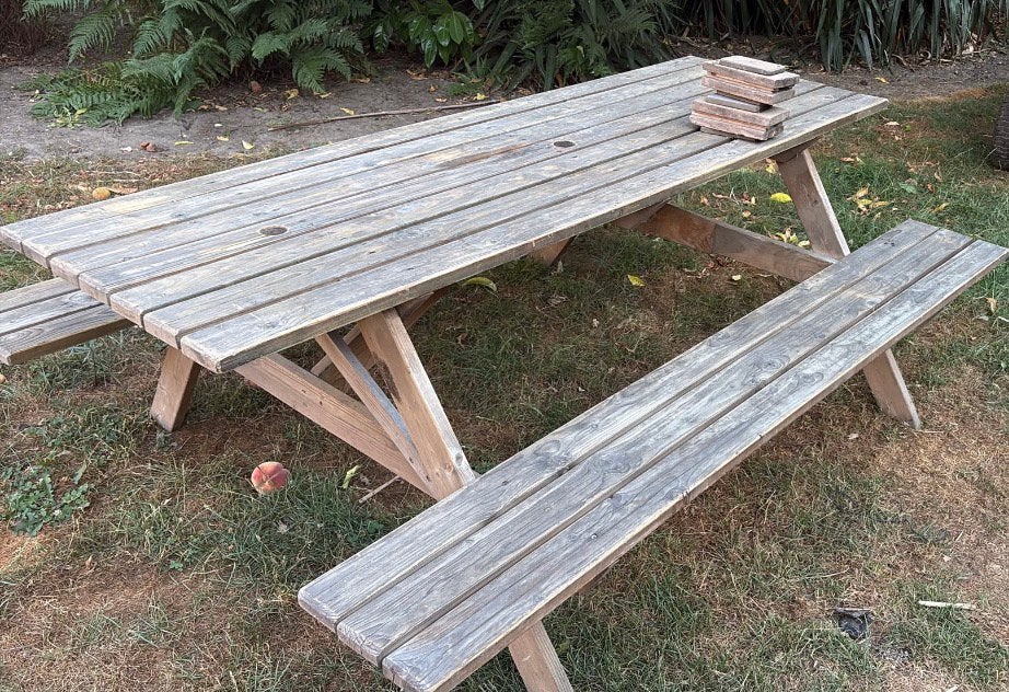 Picknicktafel  te koop - 2 m, Ophalen, Zo goed als nieuw, Hout