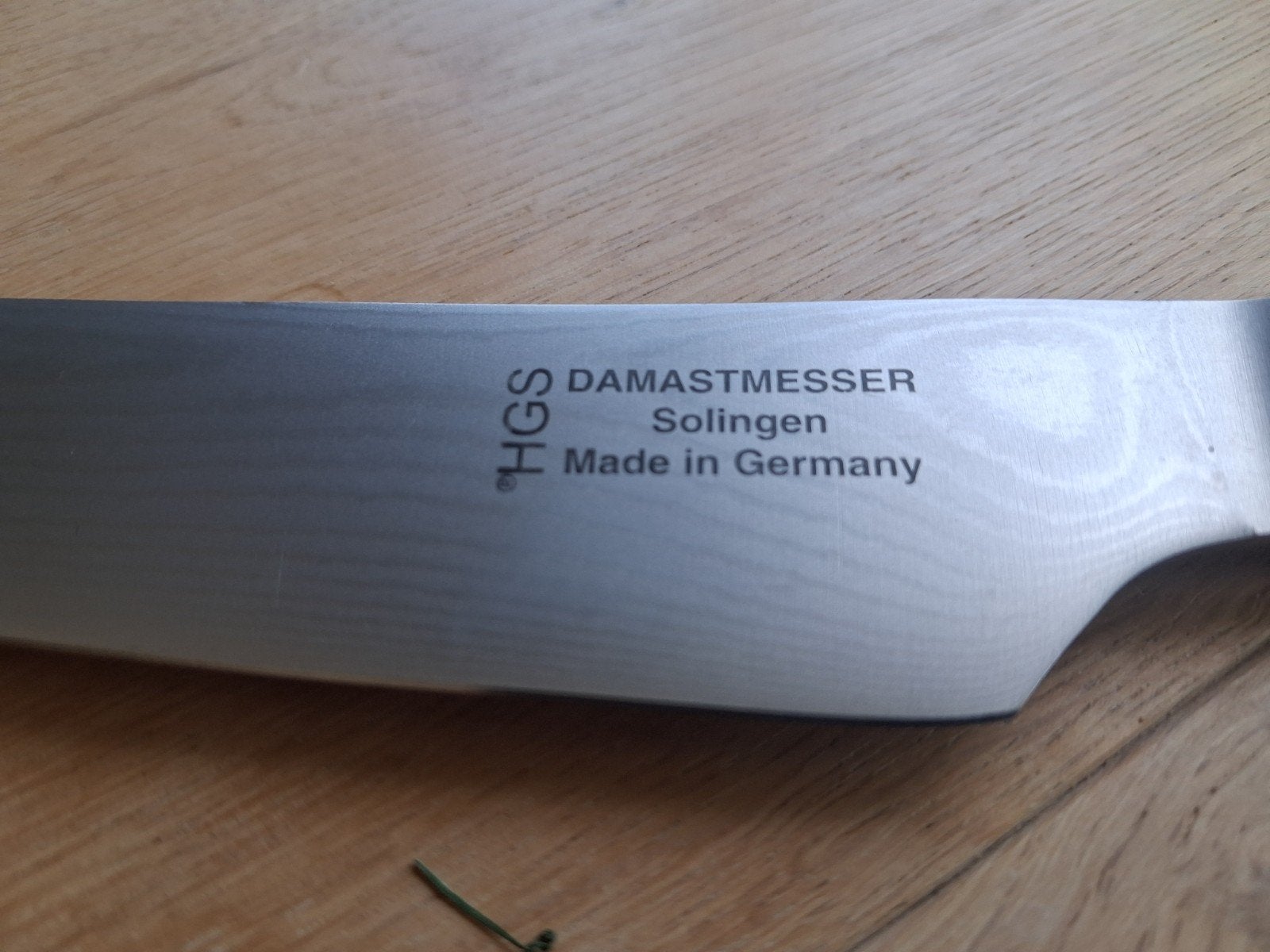 Magnifique couteau damassé HGS Solingen (27 cm) — Comme neuf, Enlèvement ou Envoi, Comme neuf