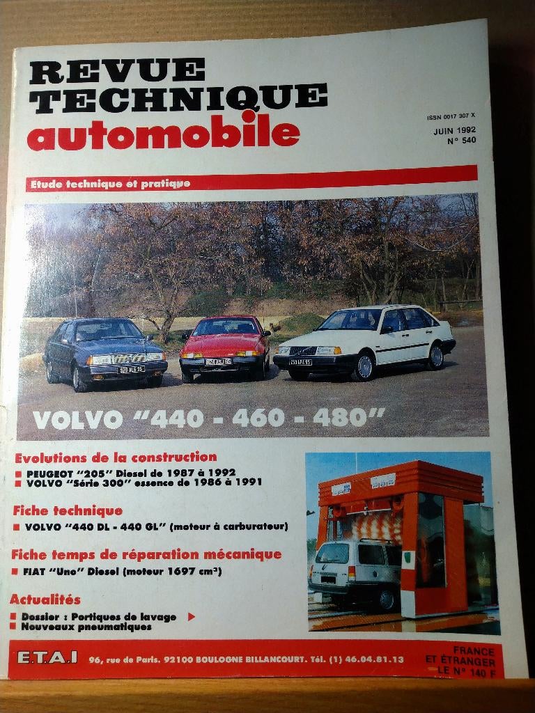 RTA 540 - Volvo 440 - 460 - 480 -juin 1992, Ophalen of Verzenden