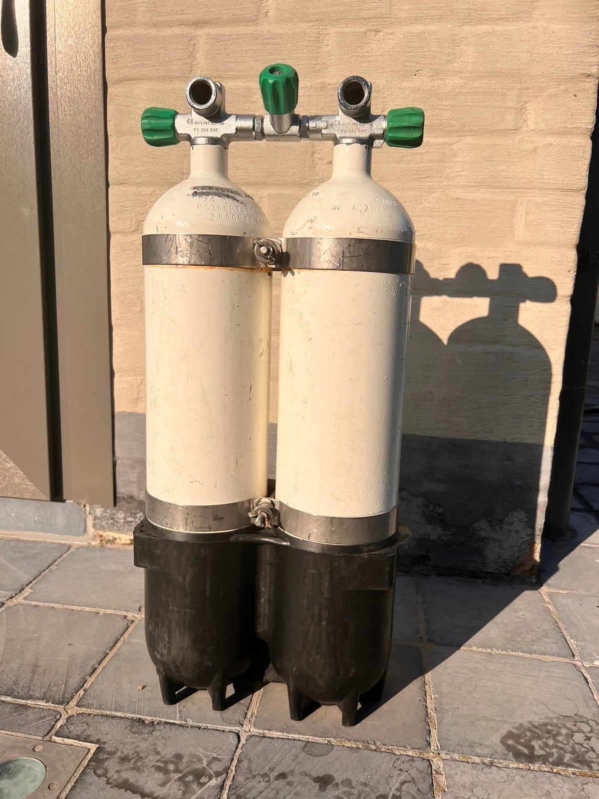 Réservoirs de plongée Bi 2x7L 300 Bar, Electroménager, Enlèvement, Comme neuf