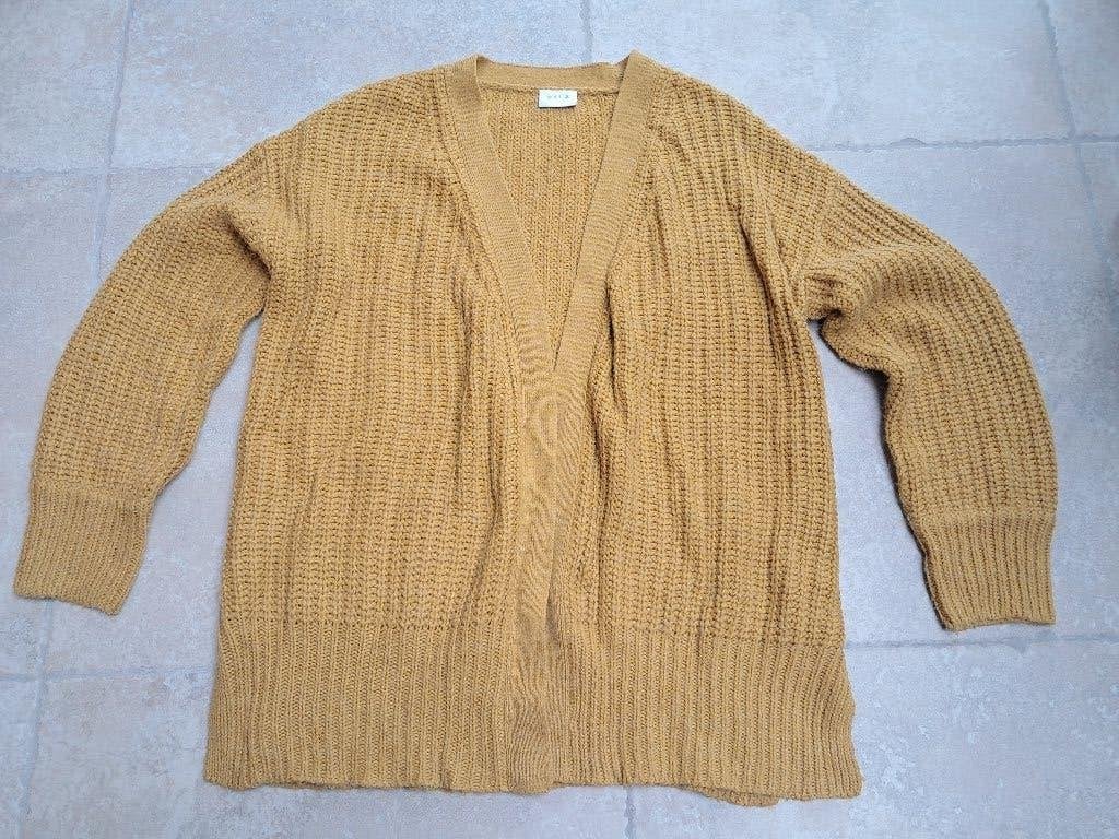 Merk Vila: oker gele lange cardigan mt Large, Geel, Maat 42/44 (L), Ophalen of Verzenden, Zo goed als nieuw