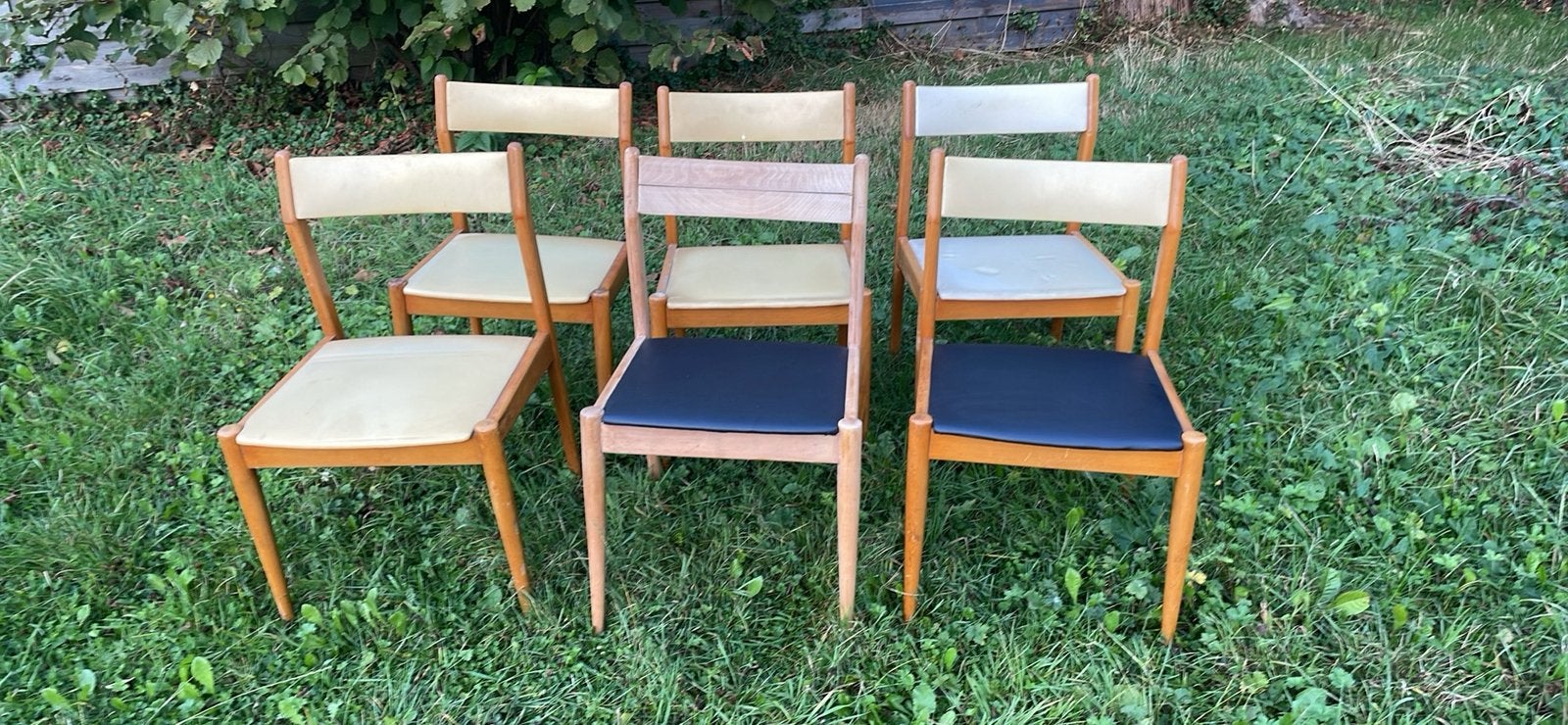 Lot de 6 superbes chaises vintage scandinave a restaurer, Enlèvement, Utilisé, Scandinave vintage, Cinq, Six Chaises ou plus