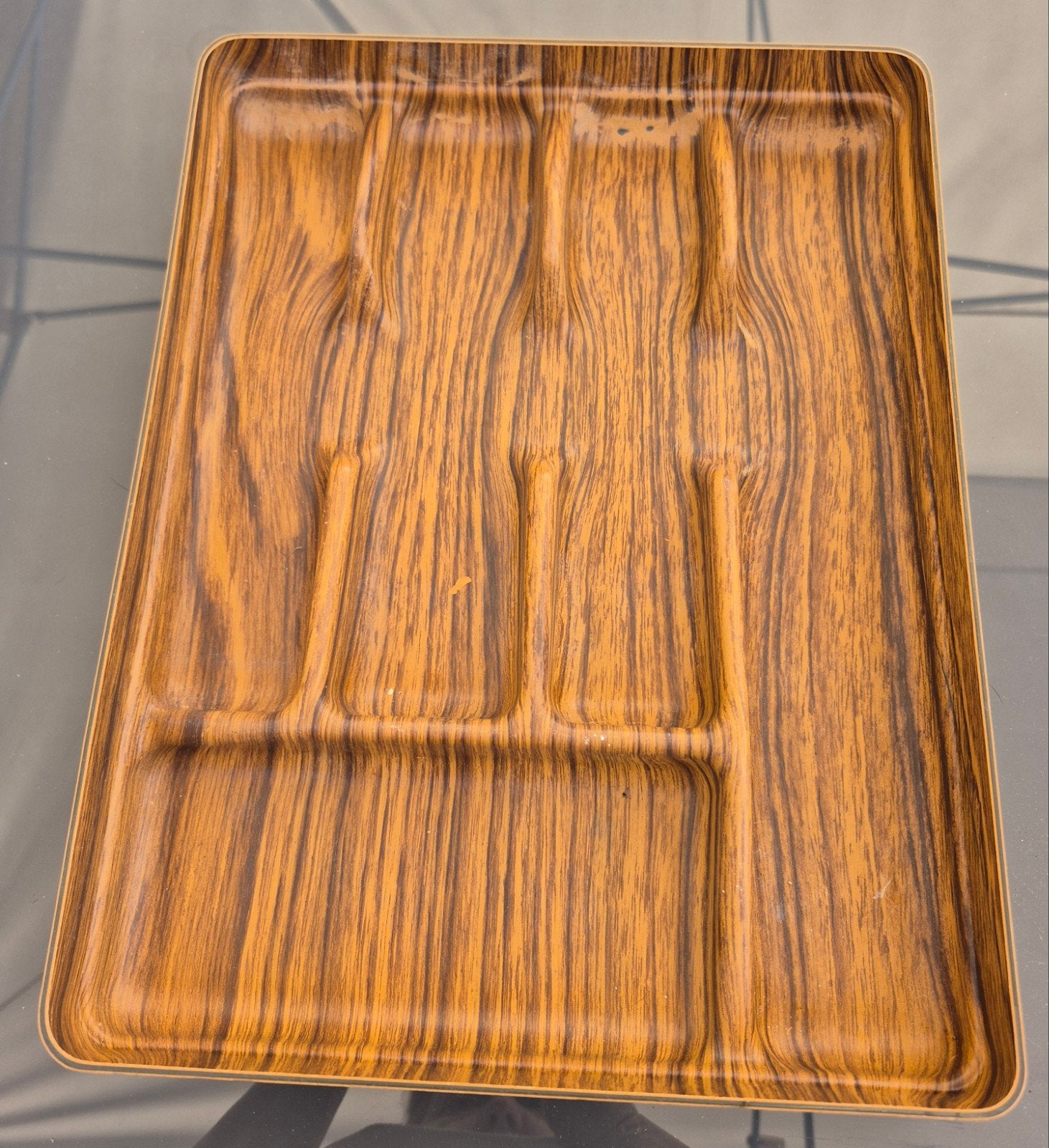 Séparateur à couverts/tiroirs rétro avec aspect bois, Enlèvement, Synthétique