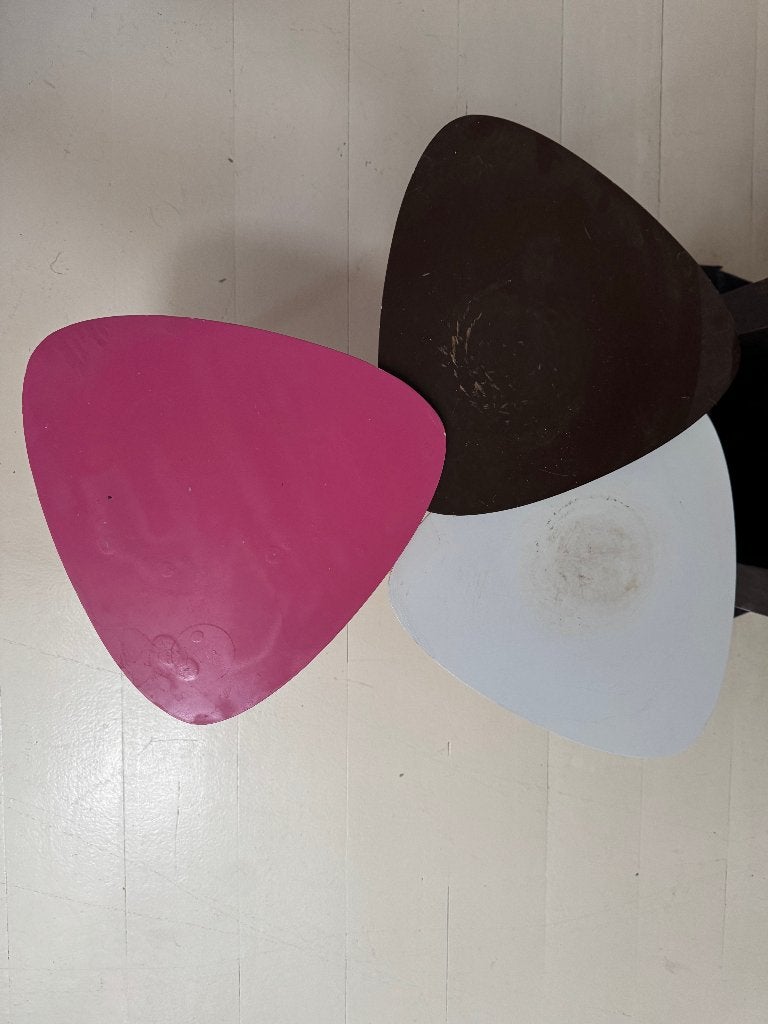 3 petites tables d'appointe, 55 à 75 cm, 45 à 60 cm, Enlèvement, Utilisé