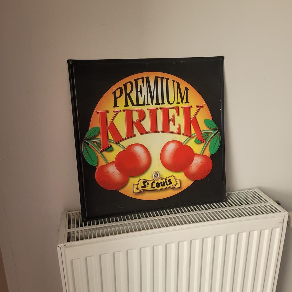 Kriek Saint Louis metalen plaat, Ophalen of Verzenden