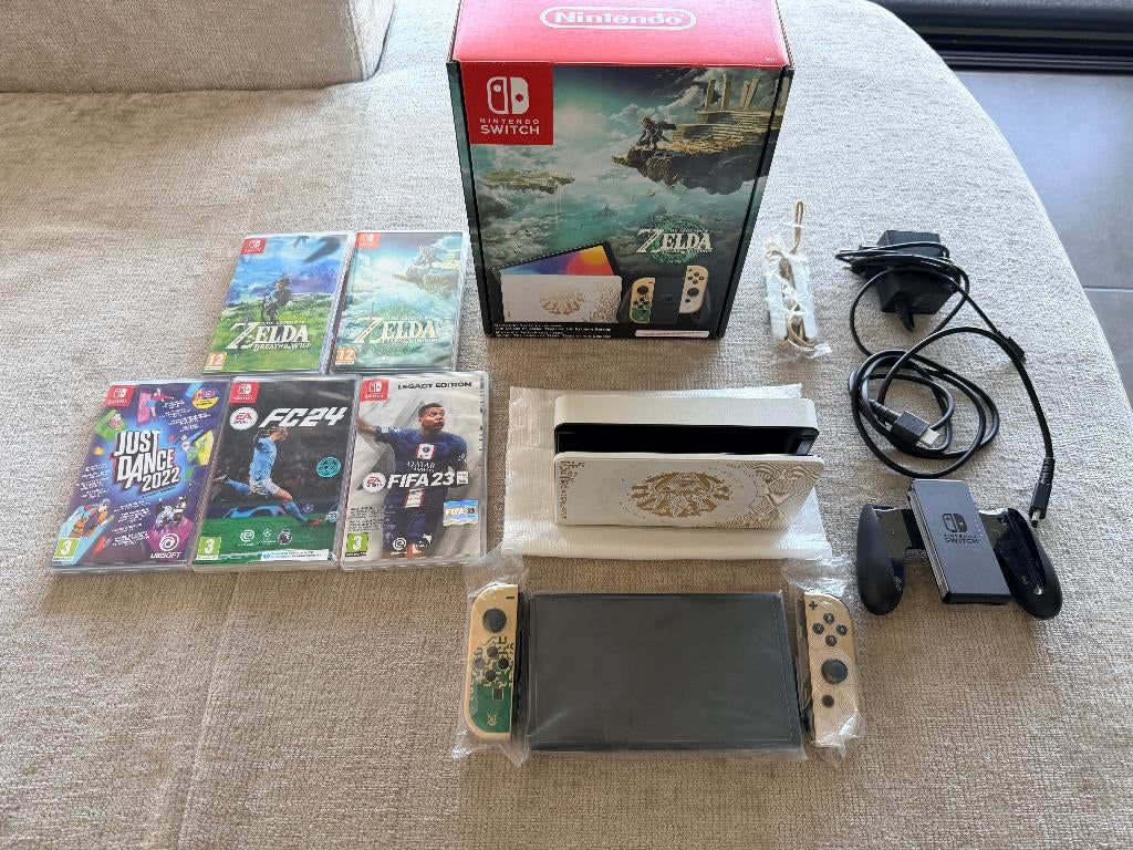 Nintendo Switch OLED – Zelda: Tears of the Kingdom Editie, Avec 1 manette, Enlèvement, Avec jeux, Switch OLED
