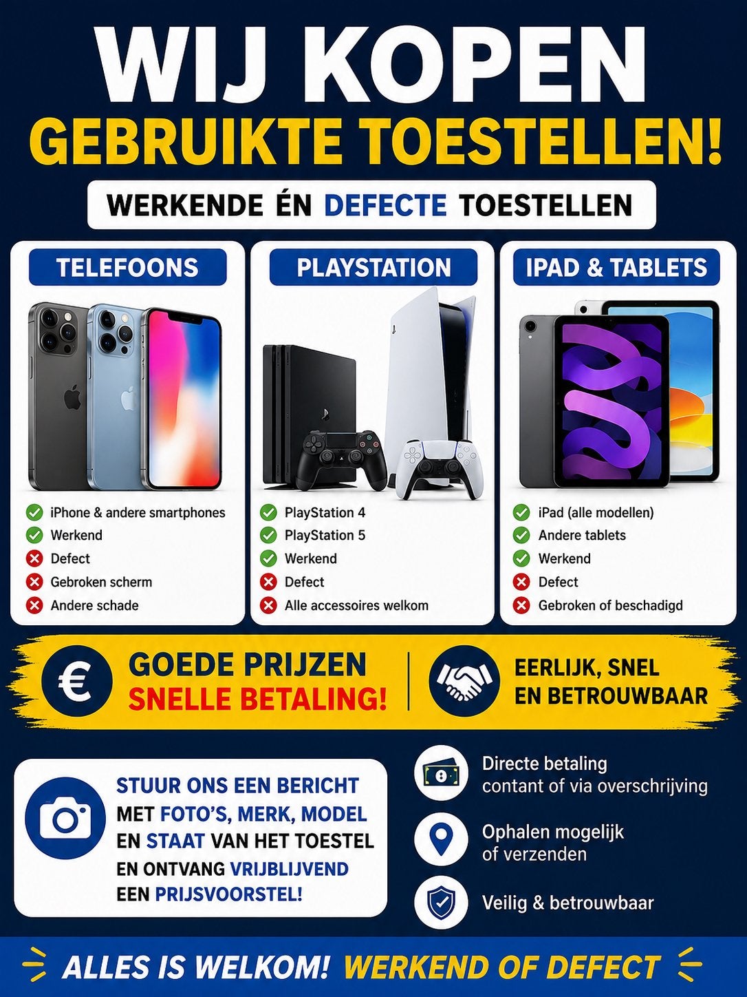 WIJ KOPEN GEBRUIKTE TOESTELLEN!, Telecommunicatie, Ophalen of Verzenden, Zo goed als nieuw