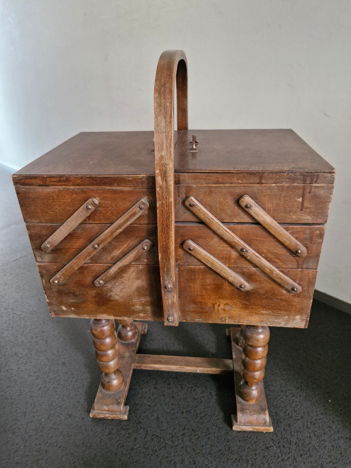 Vintage houten naaikoffer, Antiek en Kunst, Antiek | Meubels | Kasten, Ophalen