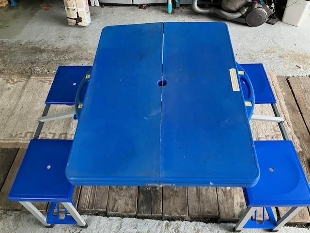 table de camping pliante de camping avec chaises de camping, Enlèvement, Utilisé, Table de camping