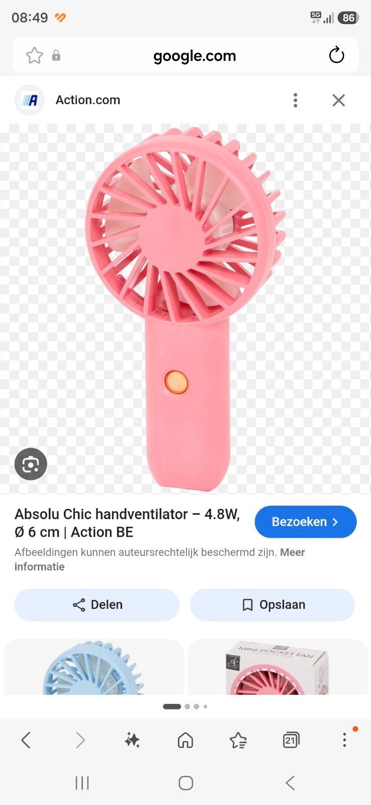 Hand ventilator, Ophalen