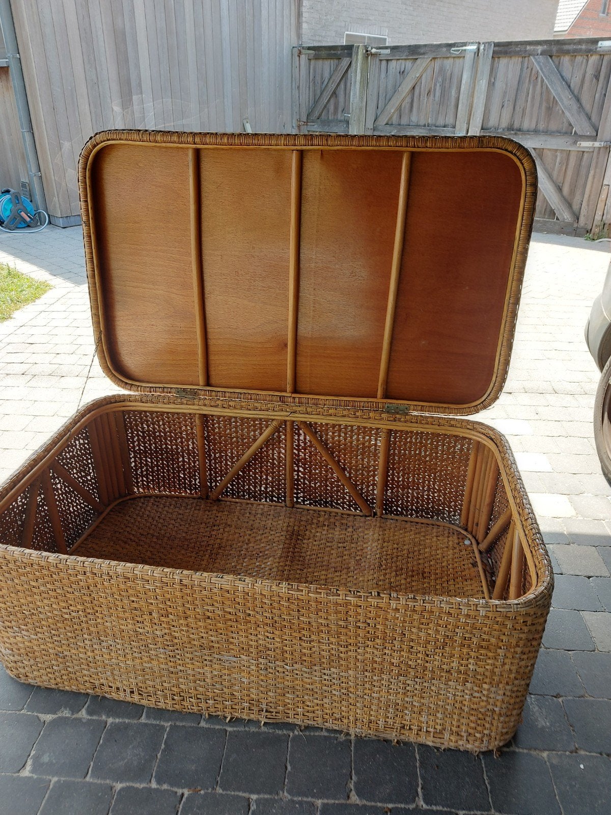 rieten mand, Huis en Inrichting, Ophalen, Gebruikt, Mand, Riet