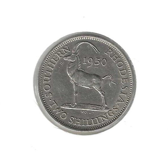 Zuid-Rhodesië, 2 Shillings 1950., Timbres & Monnaies, Enlèvement ou Envoi, Autres pays, Monnaie en vrac