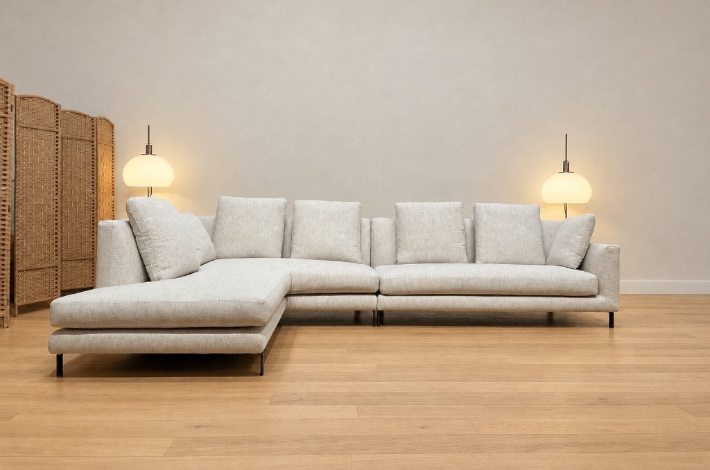 NEUF Minotti Allen Canapé d'angle Ecru + GARANTIE, Maison & Meubles, Neuf, 150 cm ou plus, Quatre personnes ou plus, Tissus