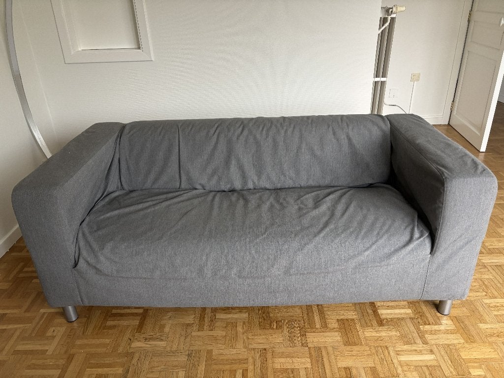 IKEA Klippan zetel grijs, Ophalen, Gebruikt, Tweepersoons, 75 tot 100 cm