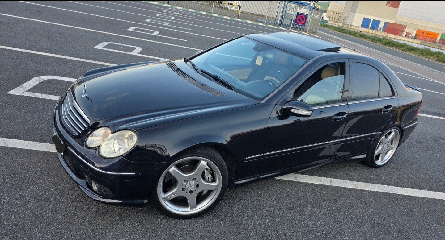 Mercedes c55 AMG V8, Auto's, Achterwielaandrijving, Blauw, 5 zetels, 5 deurs