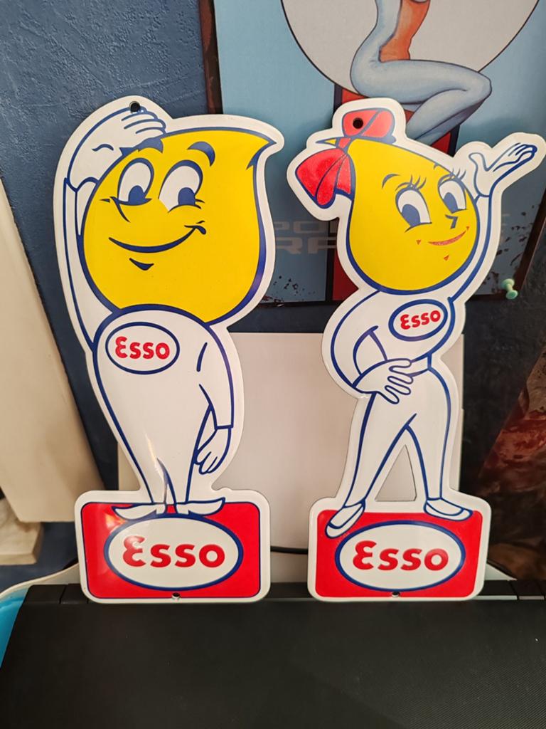 Emaille borden van Esso, Ophalen of Verzenden, Zo goed als nieuw, Reclamebord