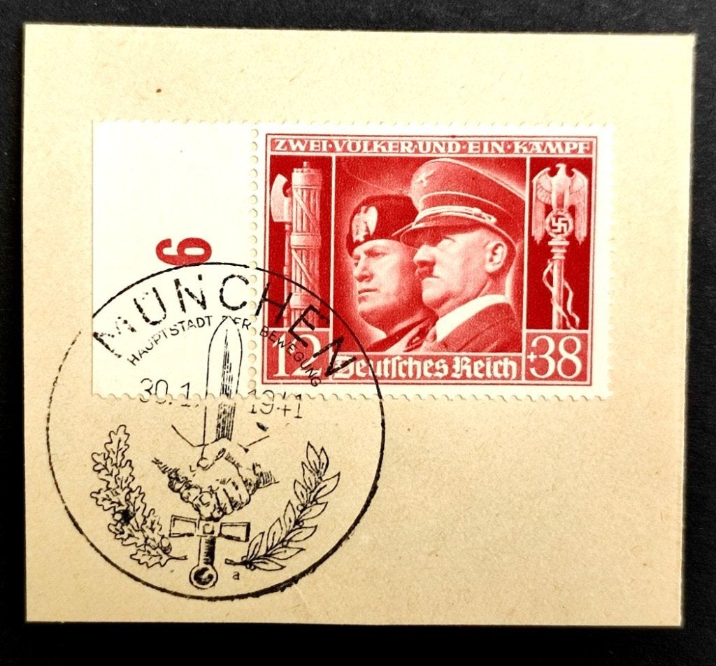 DR: "Duits-Italiaanse wapenbroederschap" 1941 op fragment, Ophalen of Verzenden, Overige periodes, Gestempeld
