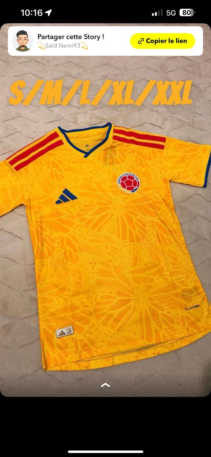 Maillot colombie, Ophalen of Verzenden, Zo goed als nieuw, Shirt
