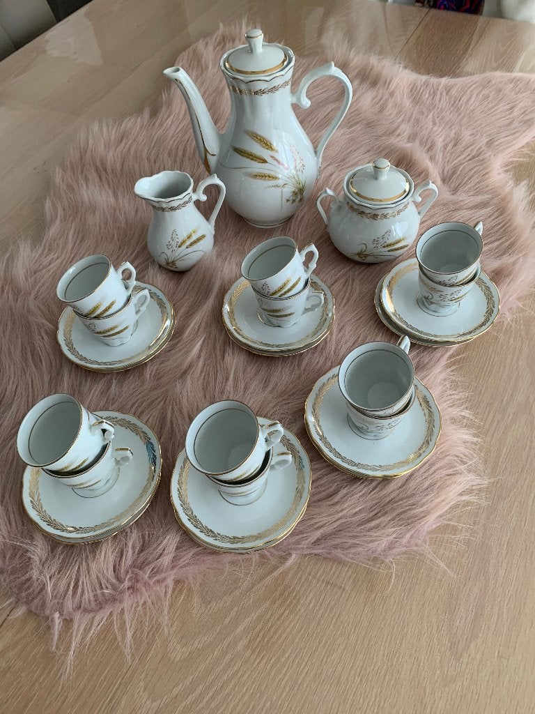 Mokka servies Chauvigny porcelaine France, Antiek en Kunst, Ophalen
